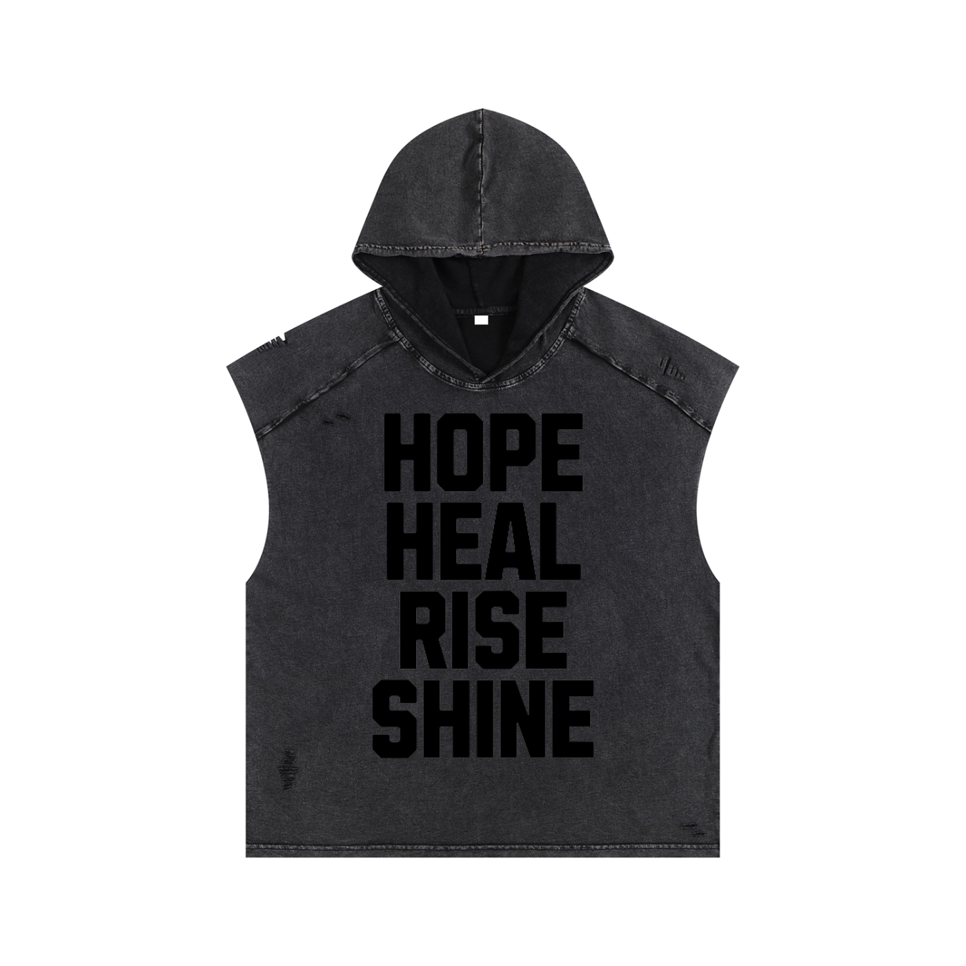 MMI Collective Snow Washed Boxy Hooded Tank Top