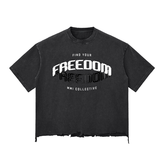 MMI Collective Snow Wash Raw-Hem Boxy T-shirt