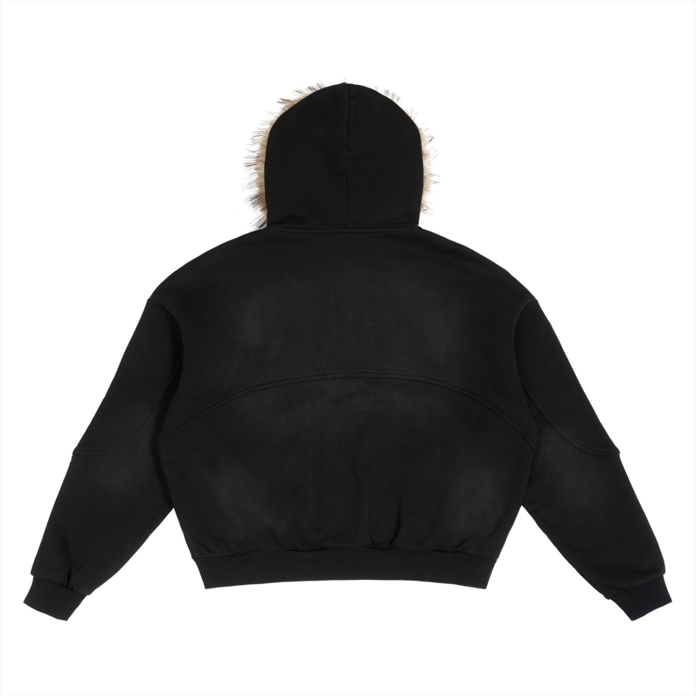 MMI Collective Sun Fade Boxy Detachable Fur Hoodie