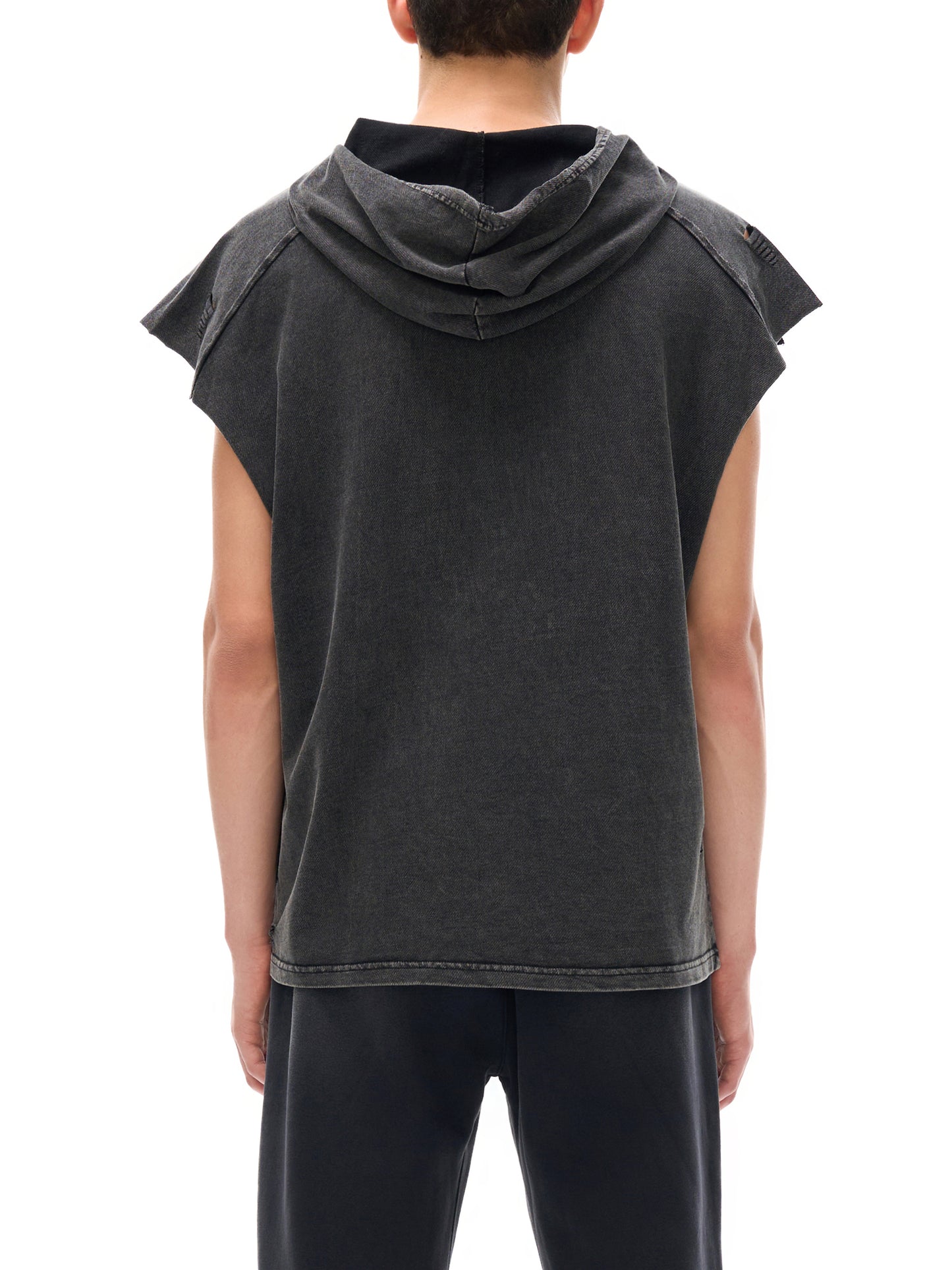MMI Collective Snow Washed Boxy Hooded Tank Top