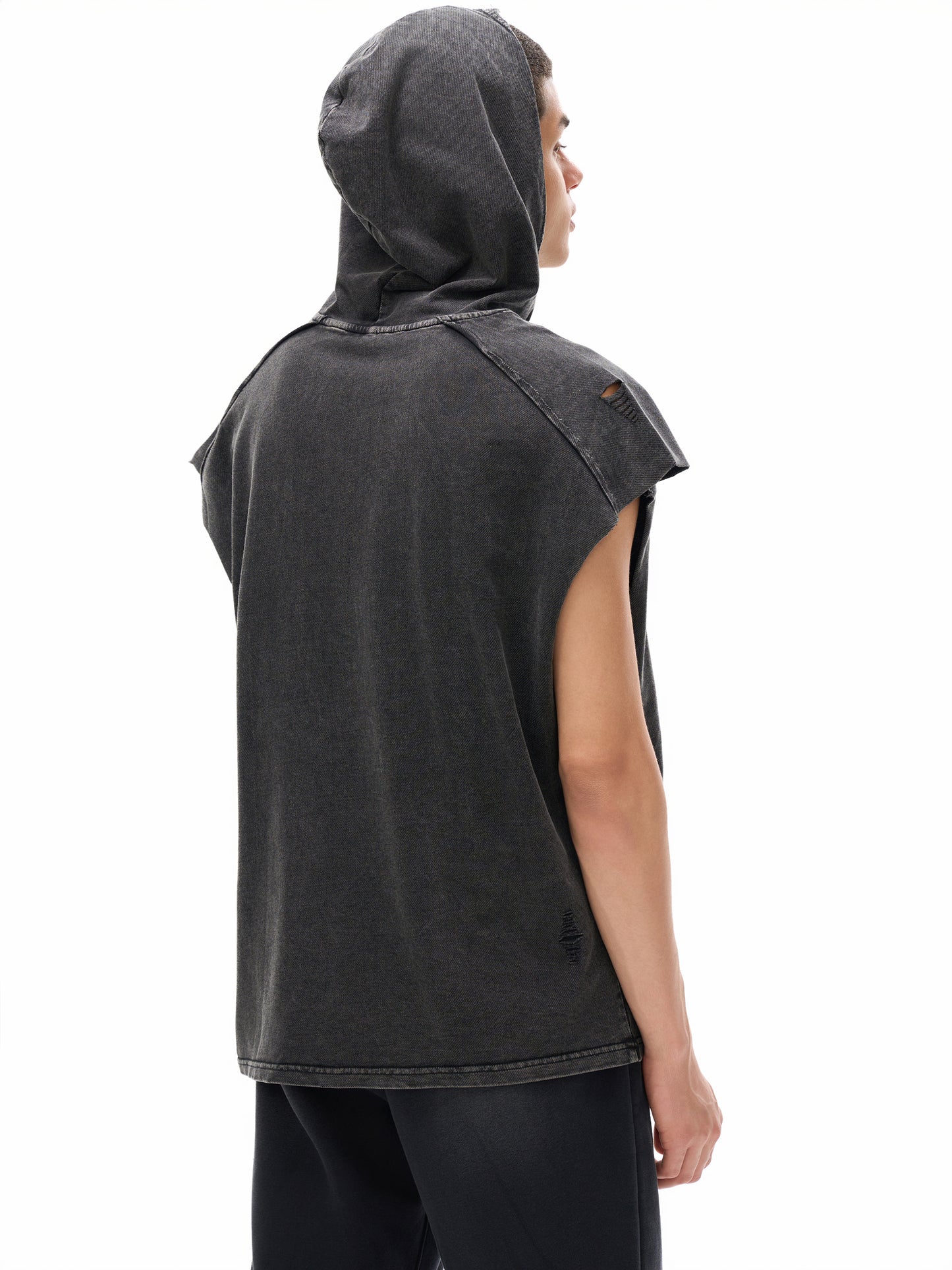 MMI Collective Snow Washed Boxy Hooded Tank Top
