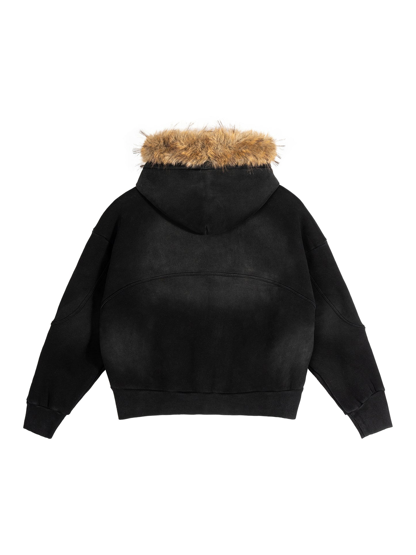 MMI Collective Sun Fade Boxy Detachable Fur Hoodie